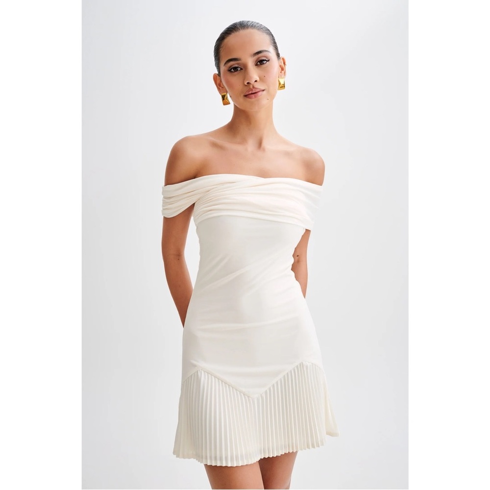 Meshki Melina Slinky Off Shoulder Mini Dress